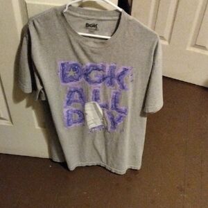 DGK Gray Short Sleeve Tee with Purple Graphic "DGK All Day"